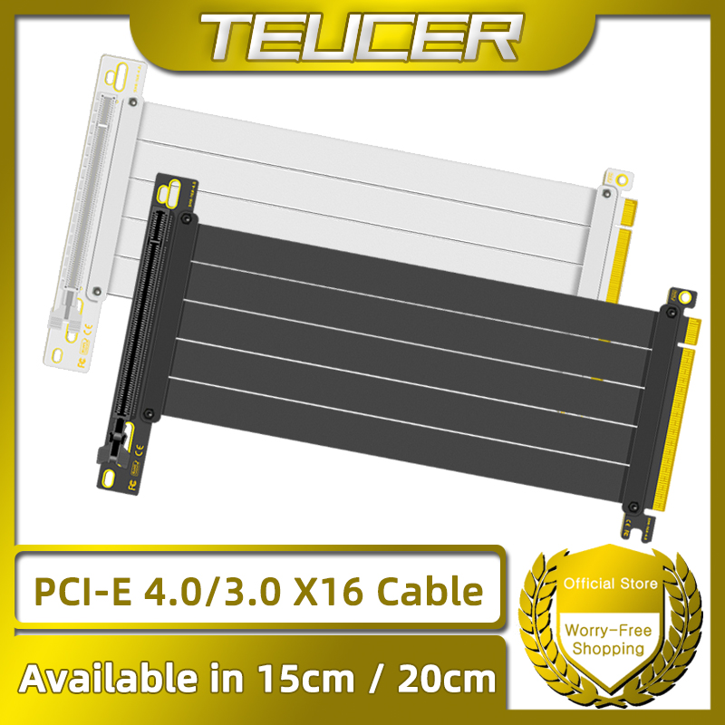 Pcie 4.0 X16 Riser Cable 90 Degree - TEUCER PCI-E 4.0 X16 kabel Riser