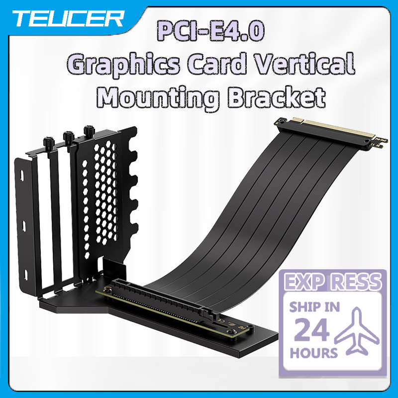Pcie 4.0 X16 Riser Cable 90 Degree - TEUCER Kit dudukan kartu grafis braket