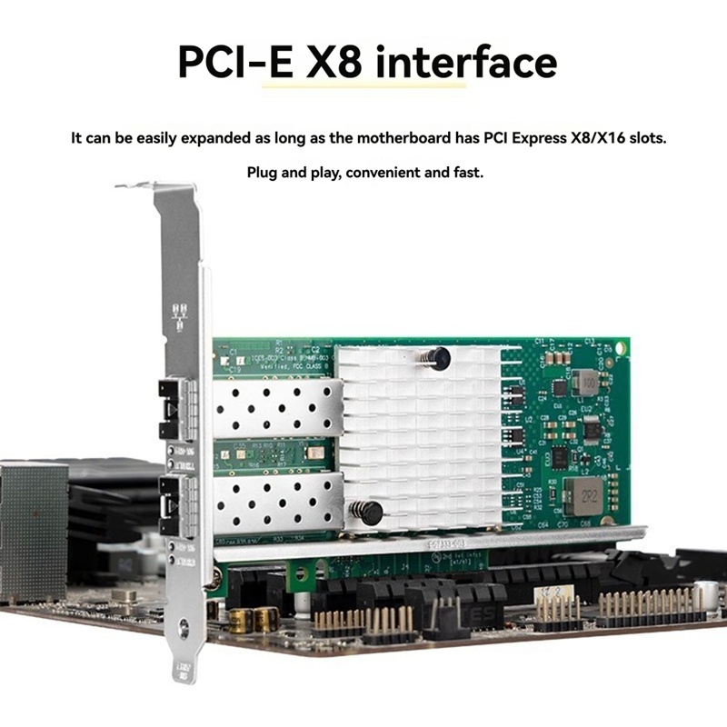 10Gb Sfp+ Pcie Network Card Dual Port - X520-DA1 10Gb SFP+ Kartu Jaringan Dual