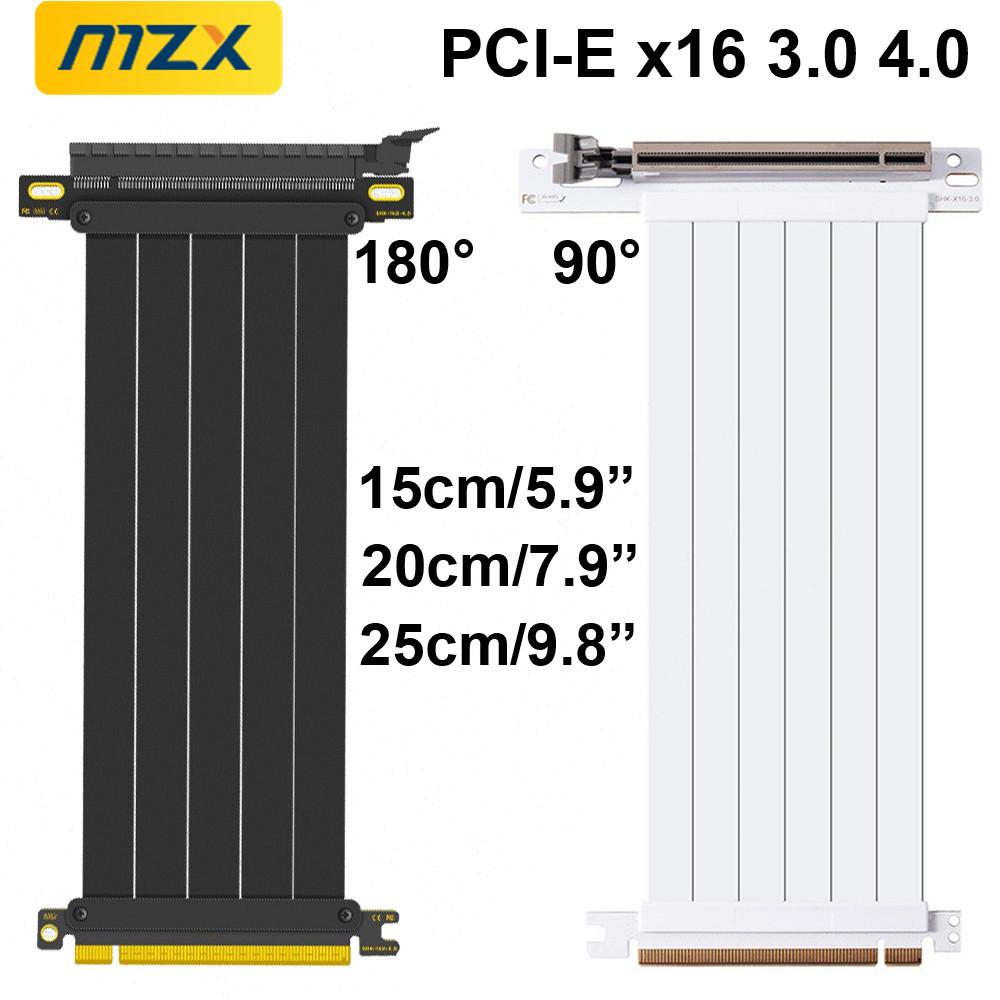 MZX PCIE 4.0 3.0 16X kabel Ris - Pcie 4.0 X16 Riser Cable 90 Degree ulasan dan harga