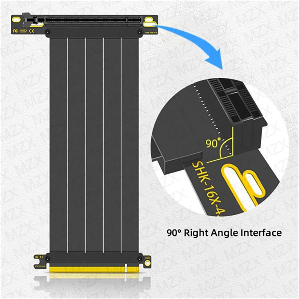 MZX PCIE 4.0 3.0 16X kabel Ris - Pcie 4.0 X16 Riser Cable 90 Degree ulasan dan harga