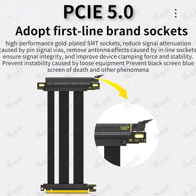 Kabel Riser PCIE 5.0 x16, Semp - Pcie 4.0 X16 Riser Cable 90 Degree ulasan dan harga