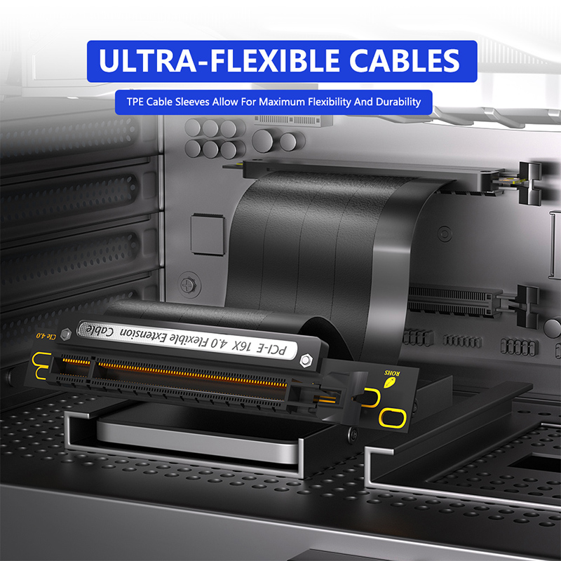 Kabel fleksibel PCI-E X16 4.0, - Pcie 4.0 X16 Riser Cable 90 Degree ulasan dan harga
