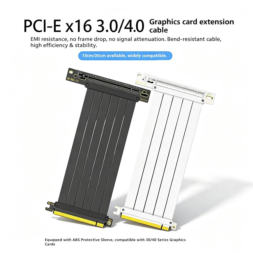 Kabel Riser GPU PCI‑E 4.0/3.0  - Pcie 4.0 X16 Riser Cable 90 Degree ulasan dan harga