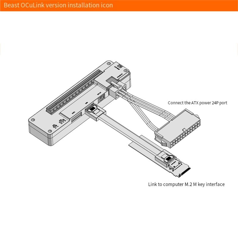 AY14 -M.2 MKEY Ke Adaptor OCUL - External Gpu Dock Pcie 4.0 Oculink ulasan dan harga